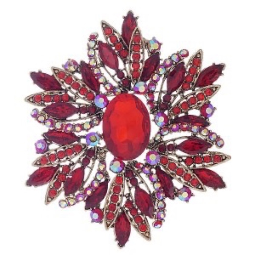 Brooch & Pendant Blue or Red